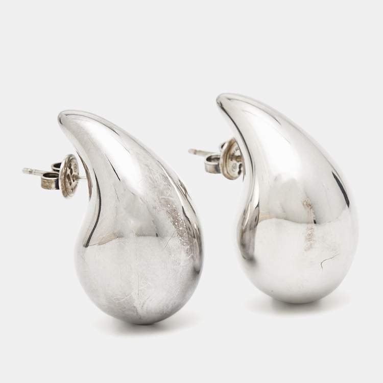 Pre Owned Bottega Veneta Drop Sterling Silver Earrings