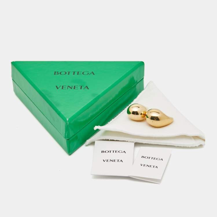 Pre Owned Bottega Veneta Drop Gold Tone Sterling Silver Earrings
