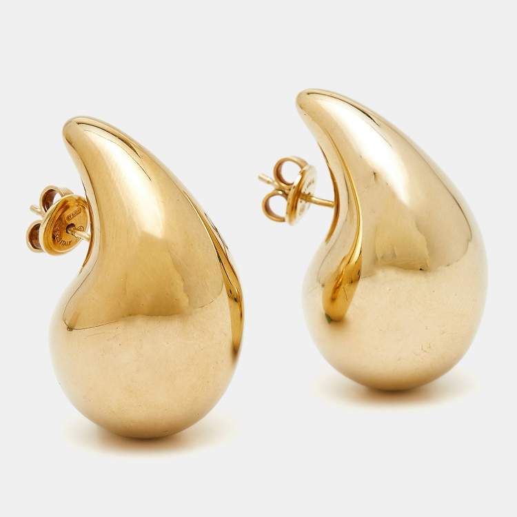 Pre Owned Bottega Veneta Drop Gold Tone Sterling Silver Earrings
