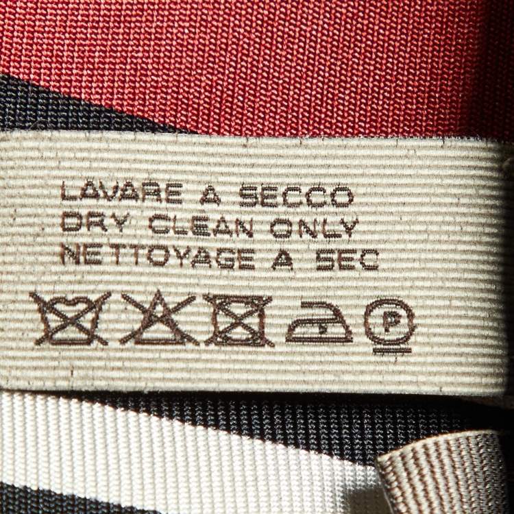 Pre Owned Bottega Veneta Black/Red Printed Silk Scarf