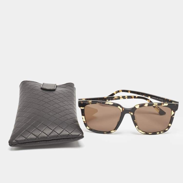 Pre Owned Bottega Veneta Brown/Black BV1021SK Square Sunglasses