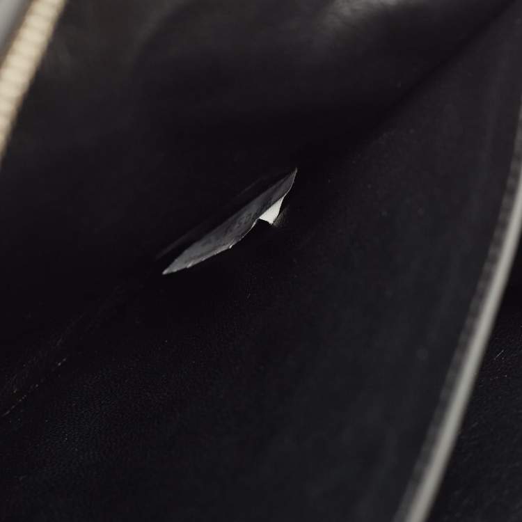 Pre Owned Bottega Veneta Black Intrecciato Leather Zip Document Case