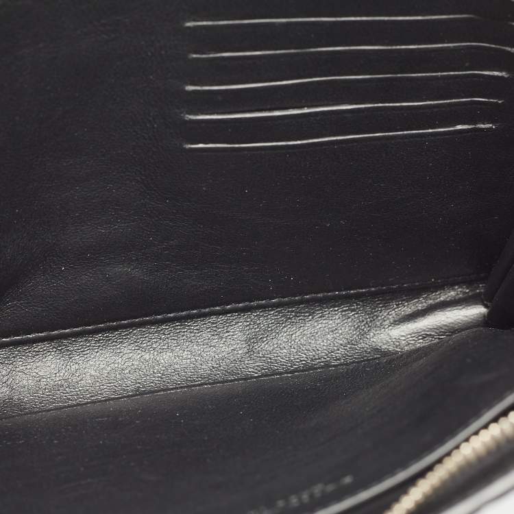 Pre Owned Bottega Veneta Black Intrecciato Leather Zip Document Case
