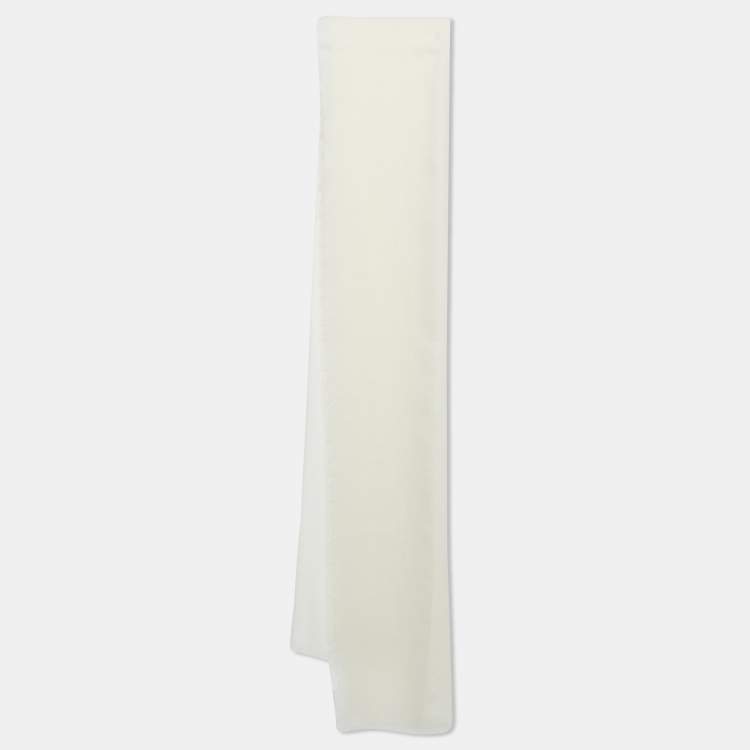 Pre Owned Bottega Veneta Waves Dubai November 2024 Off - White Cashmere Lightweight Scarf