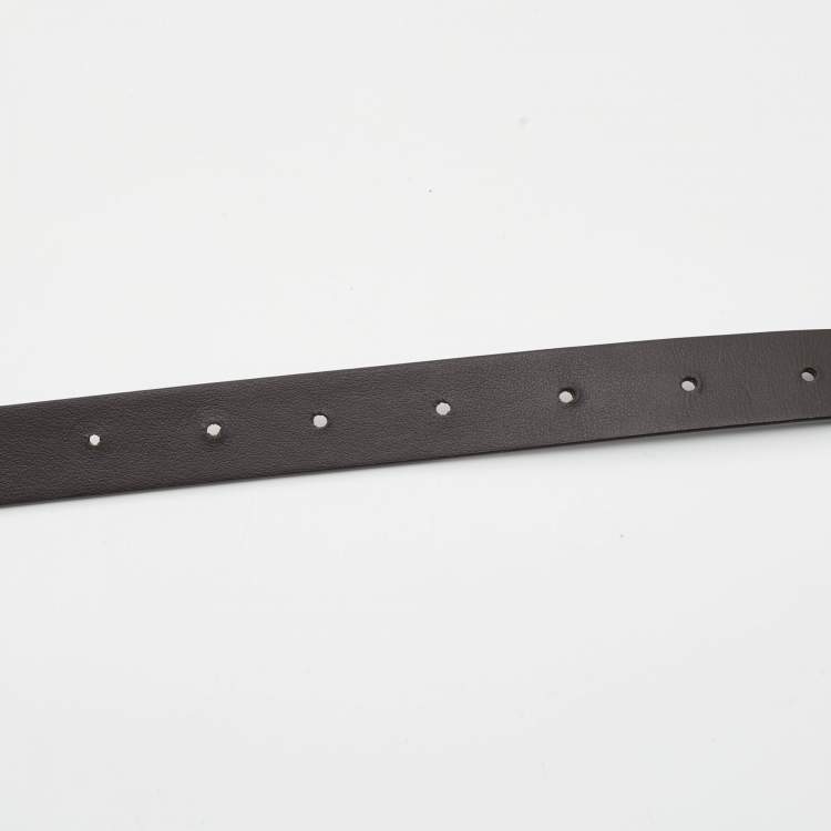 Pre Owned Bottega Veneta Brown Leather Knot Buckle Belt 85 CM