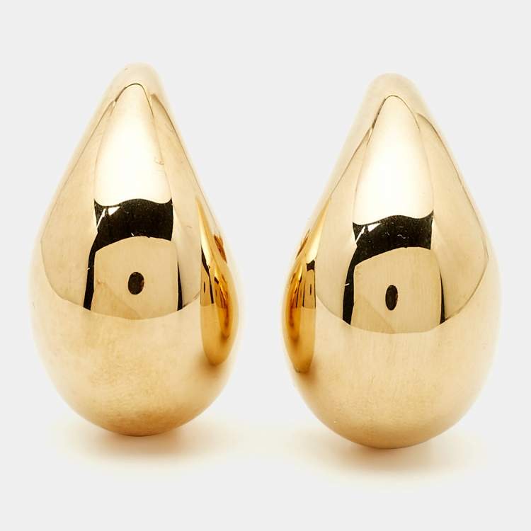 Pre Owned Bottega Veneta Drop Gold Tone Sterling Silver Earrings