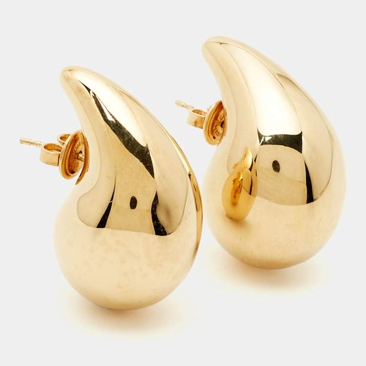 Pre Owned Bottega Veneta Drop Gold Tone Sterling Silver Earrings