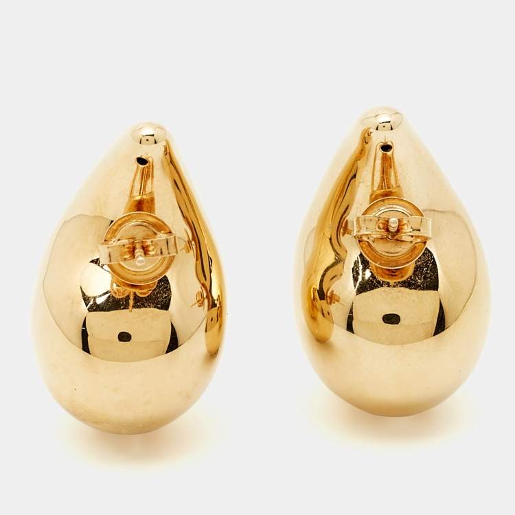Pre Owned Bottega Veneta Drop Gold Tone Sterling Silver Earrings
