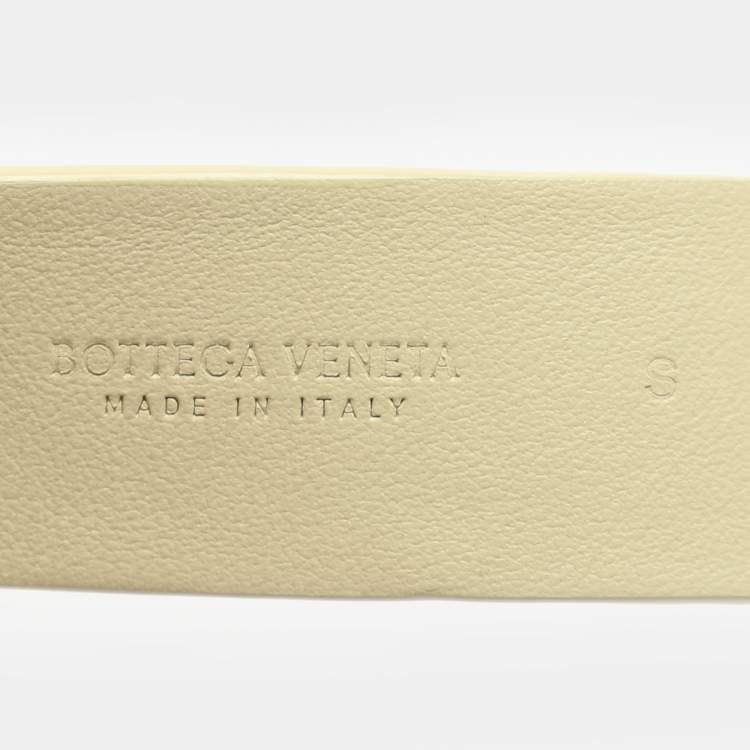 Pre Owned Bottega Veneta Lime Leather Double Strap Horsebit Buckle Waist Belt S