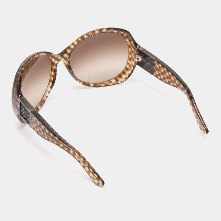 Pre Owned Bottega Veneta Brown Gradient Acetate BV 65/S SLJ Oversized Sunglasses