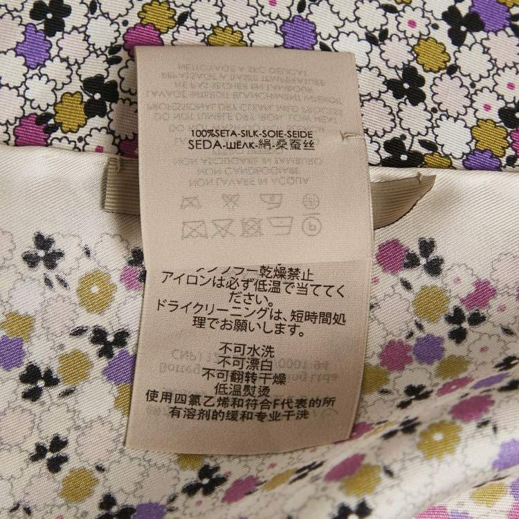 Pre Owned Bottega Veneta White Floral Print Silk Square Scarf 