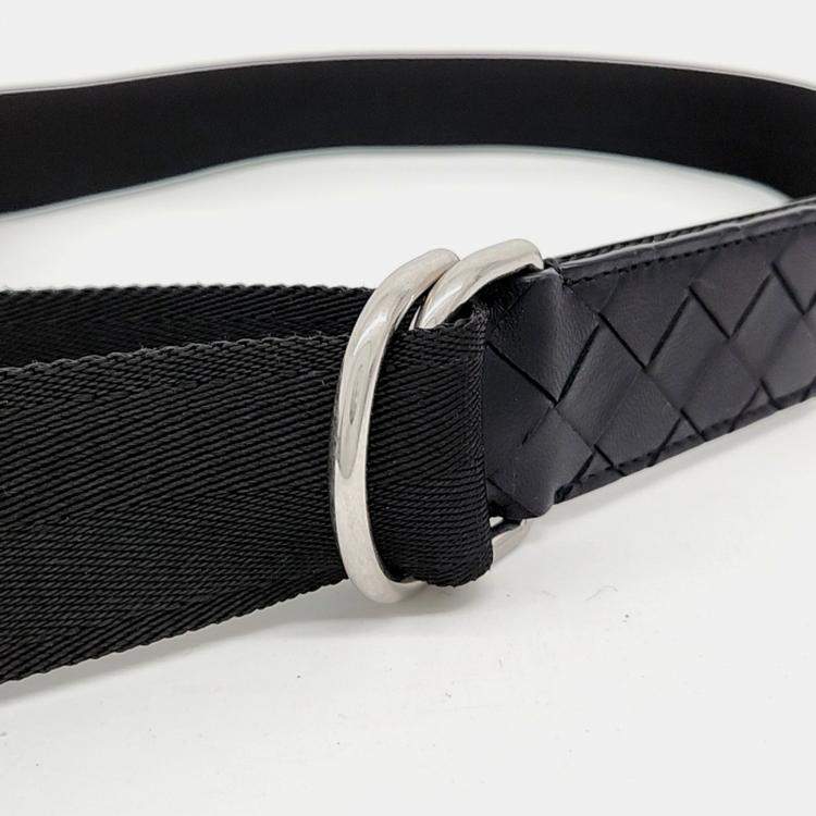 Pre Owned Bottega Veneta Black Fabric Belt