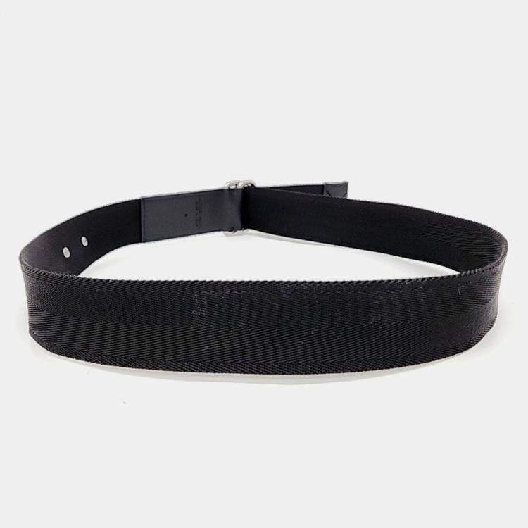 Pre Owned Bottega Veneta Black Fabric Belt