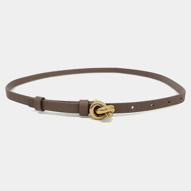 Pre Owned Bottega Veneta Brown Leather Belt