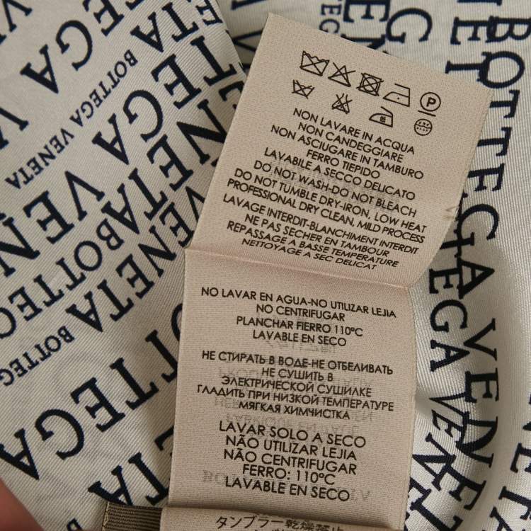 Pre Owned Bottega Veneta White All Over Logo Print Silk Scarf