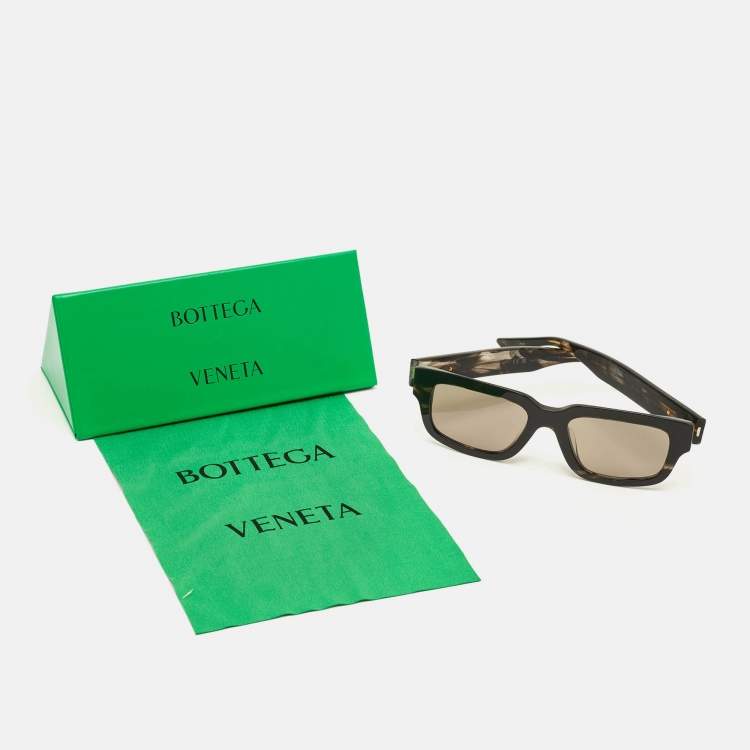 Pre Owned Bottega Veneta Black BV1359SA Square Sunglasses