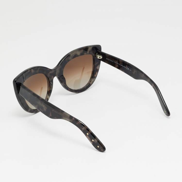 Pre Owned Bottega Veneta Tortoise Brown/Grey Gradient BV 263/S Cat Eye Sunglasses