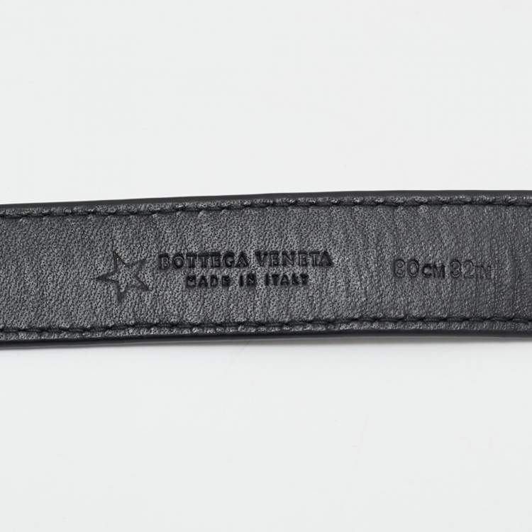 Pre Owned Bottega Veneta 80 CM Slim Buckle Belt Lizard
