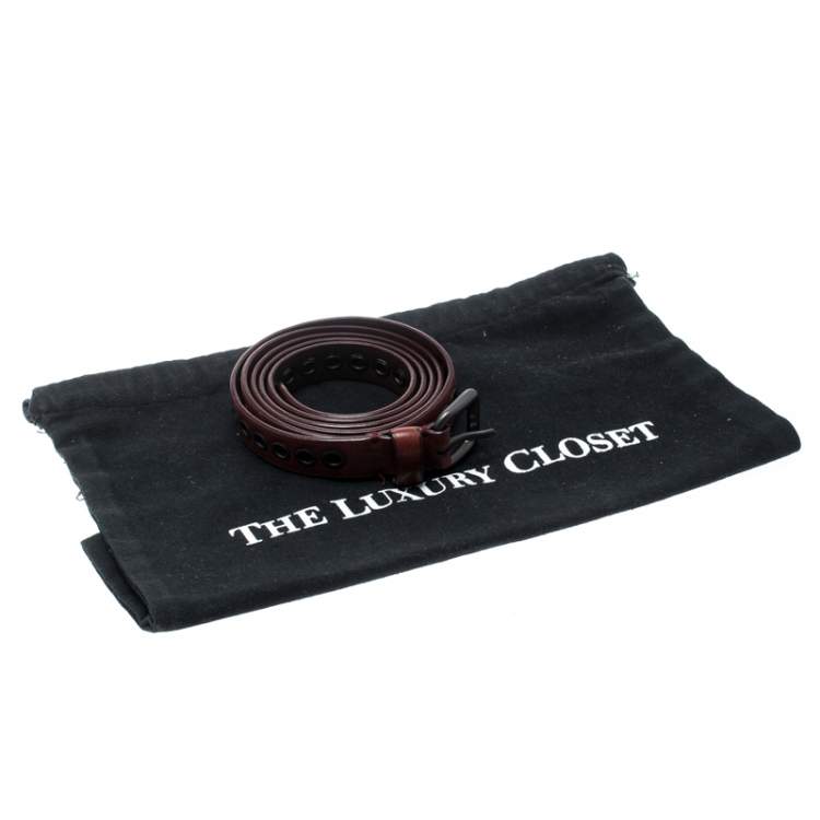 Pre Owned Bottega Veneta Red RIng Hole Leather Belt One Size