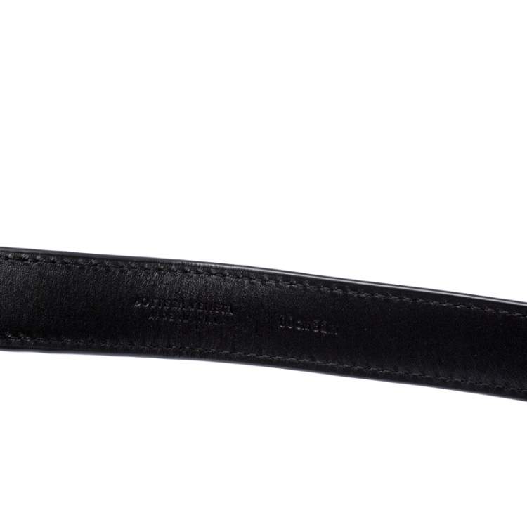 Pre Owned Bottega Veneta Red/Black Python Buckle Belt 80CM