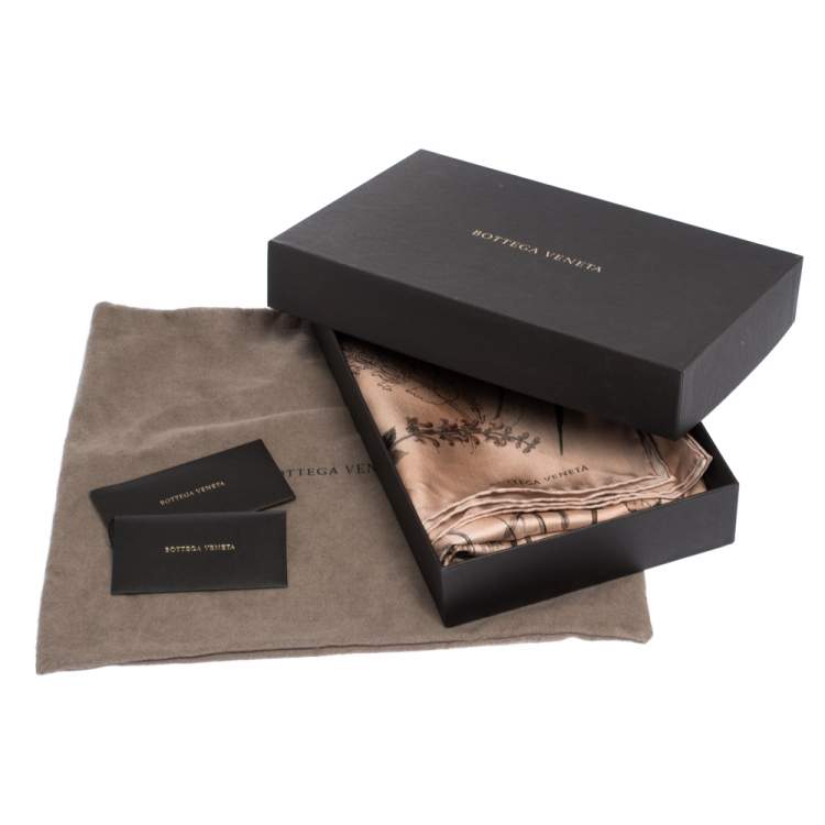 Pre Owned Bottega Veneta Pale Pink Botanic Silk Square Scarf