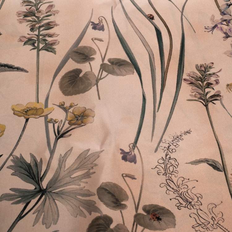 Pre Owned Bottega Veneta Pale Pink Botanic Silk Square Scarf