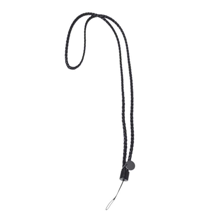 Pre Owned Bottega Veneta Black Intrecciato Leather Cell Phone Strap