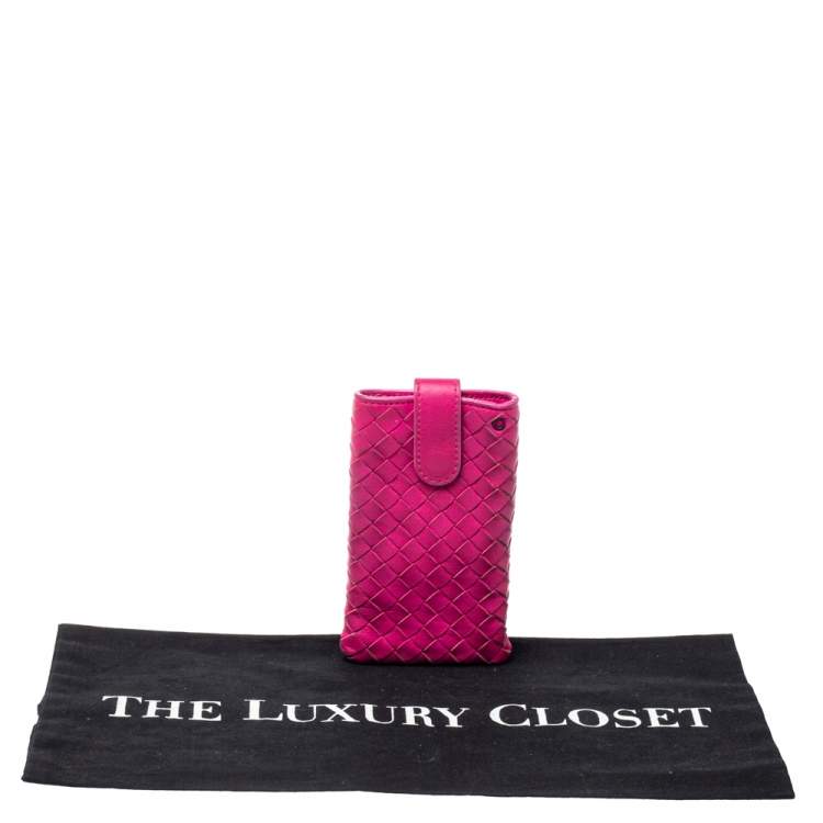 Pre Owned Bottega Veneta Fuchsia Intrecciato Nappa iPhone 5 Case