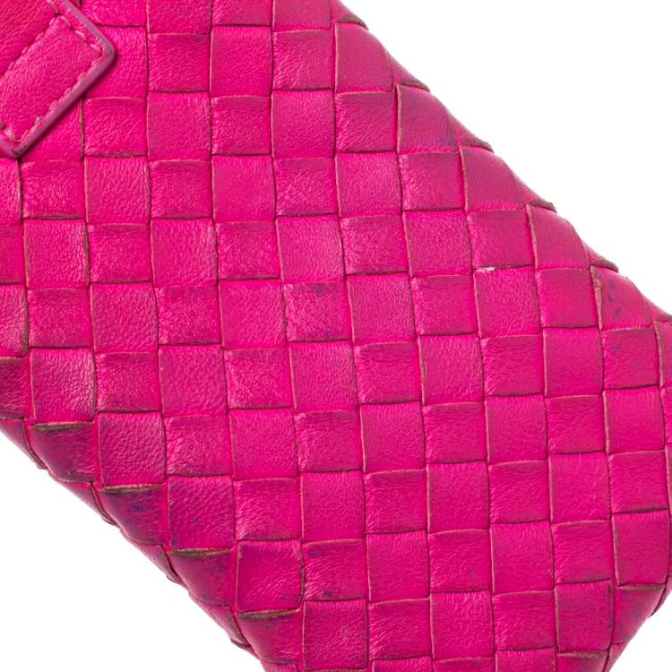 Pre Owned Bottega Veneta Fuchsia Intrecciato Nappa iPhone 5 Case