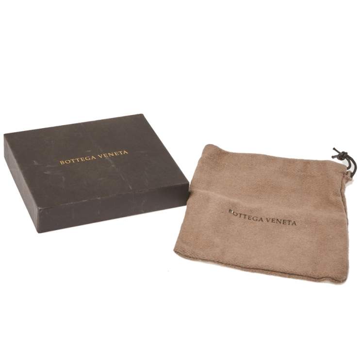 Pre Owned Bottega Veneta Red Intrecciato Leather Silver Knot Bracelet S