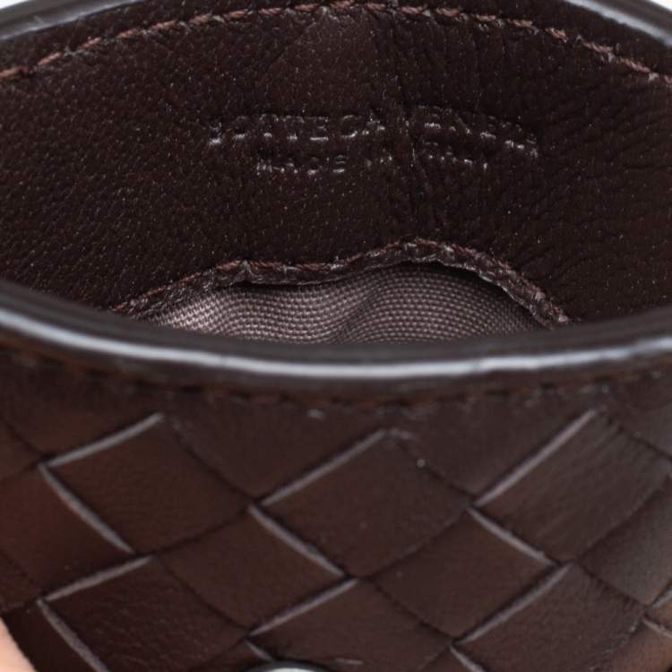 Pre Owned Bottega Veneta Brown Intrecciato Leather Phone Case
