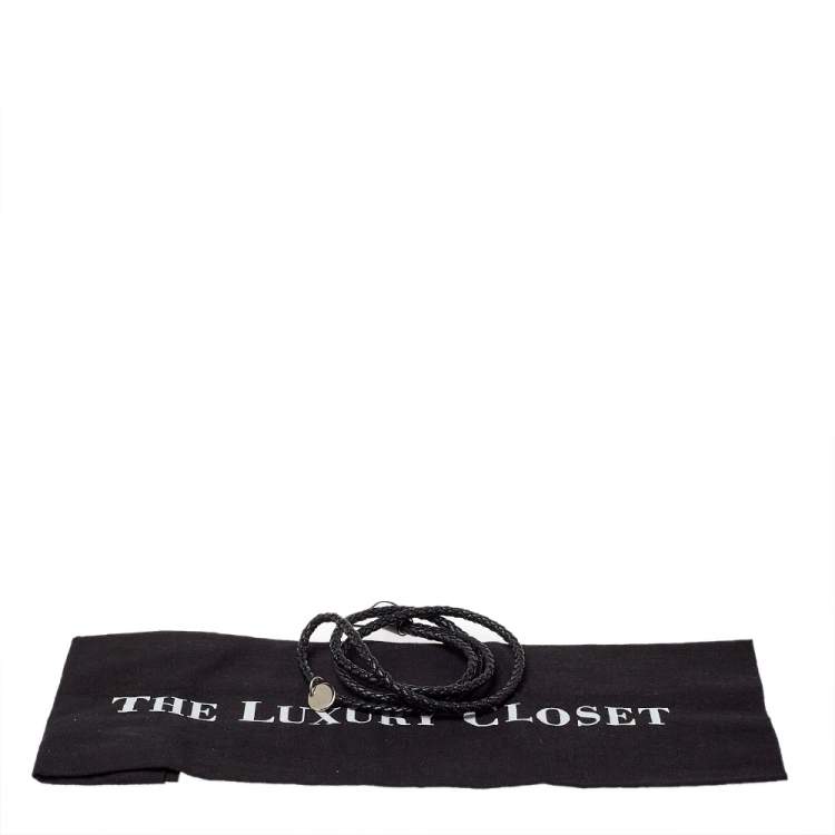 Pre Owned Bottega Veneta Black Intrecciato Leather Cell Phone Strap