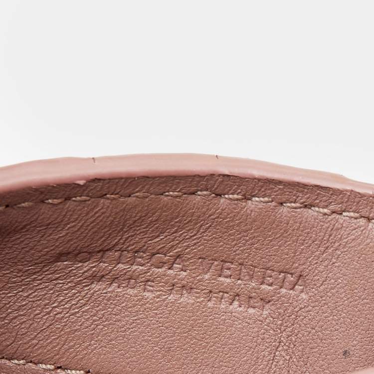 Pre Owned Bottega Veneta Old Rose Intrecciato Leather Crossbody Phone Holder