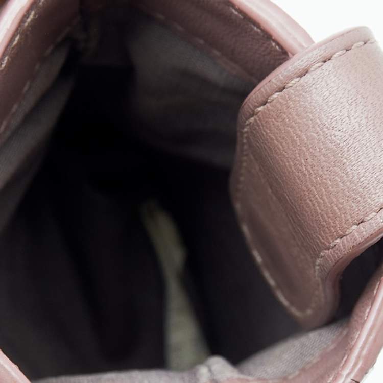 Pre Owned Bottega Veneta Old Rose Intrecciato Leather Crossbody Phone Holder