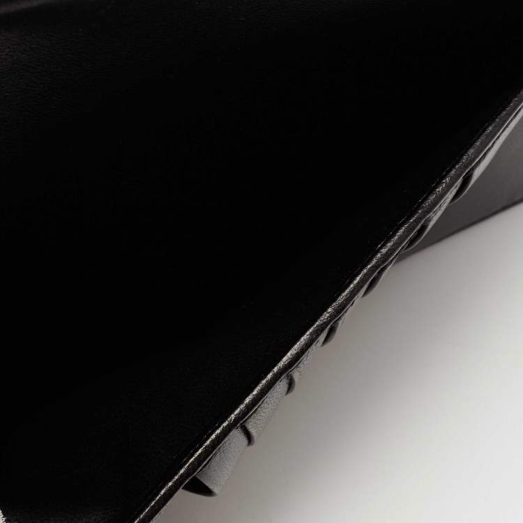 Pre Owned Bottega Black Intrecciato Leather Agenda Cover