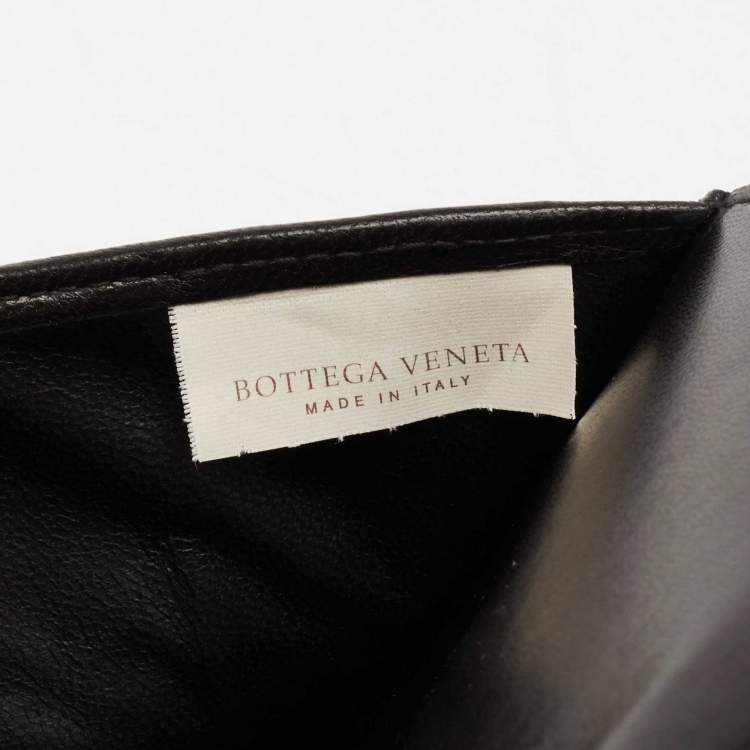 Pre Owned Bottega Black Intrecciato Leather Agenda Cover