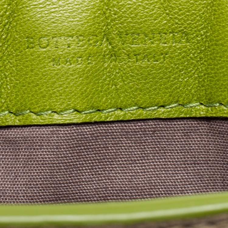 Pre Owned Bottega Veneta Beige/Green Intrecciato Leather iPad Case