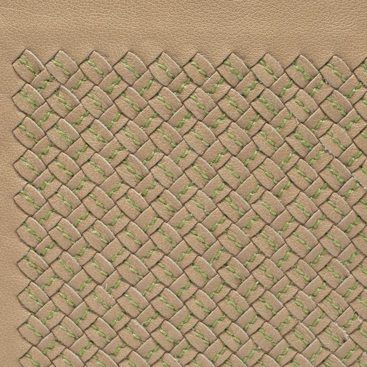 Pre Owned Bottega Veneta Beige/Green Intrecciato Leather iPad Case