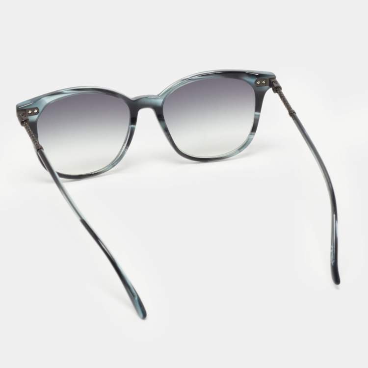 Pre Owned Bottega Veneta Black/Blue Printed BV0132S  Square Sunglasses