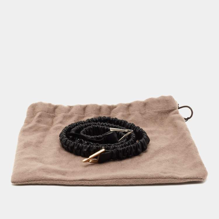 Pre Owned Bottega Veneta Black Leather Slim Waist Belt M
