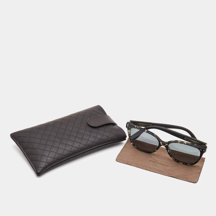 Pre Owned Bottega Veneta Black Printed Polarized Wayfarer Sunglasses