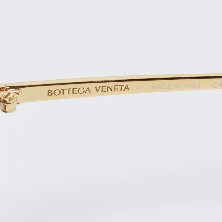 Pre Owned Bottega Veneta Black/Gold BV1091S Oval Sunglasses