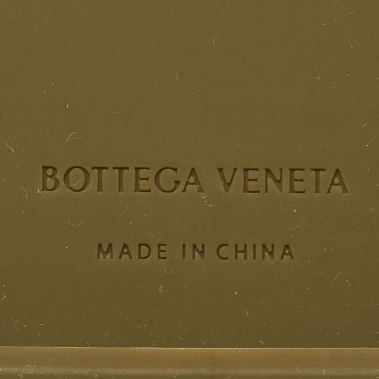 Pre Owned Bottega Veneta Olive Green Intrecciato Rubber Silicone iPhone 14 Pro Max Case