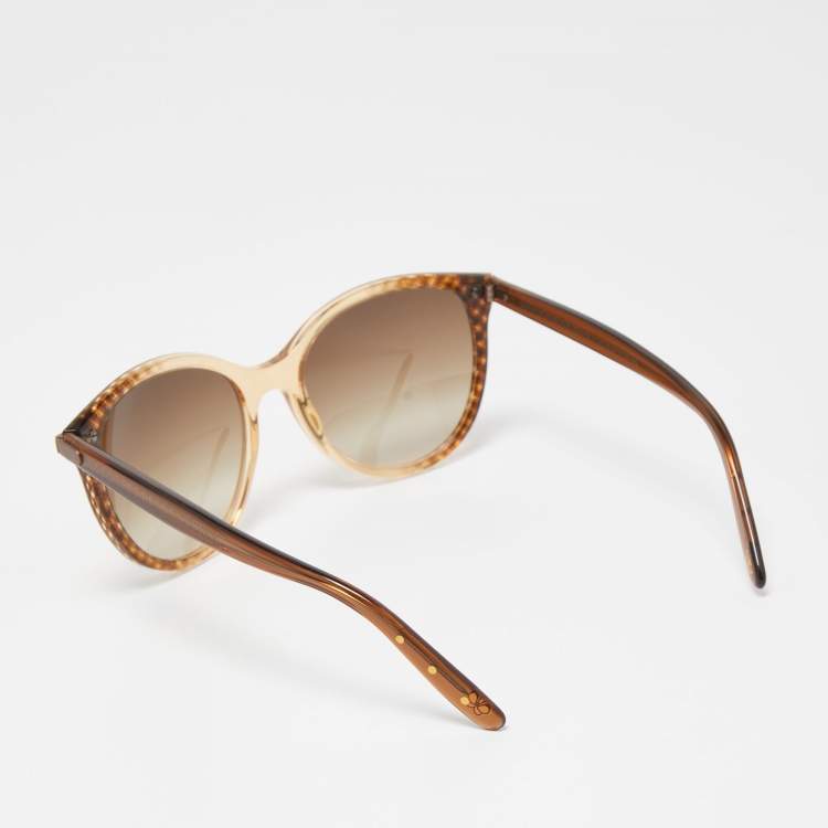 Pre Owned Bottega Veneta Brown/Beige Gradient BV  219/S Cat Eye Sunglasses