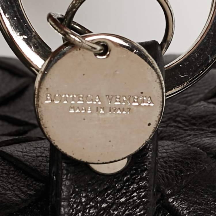 Pre Owned Bottega Veneta Black Intrecciato Leather Zip Pouch