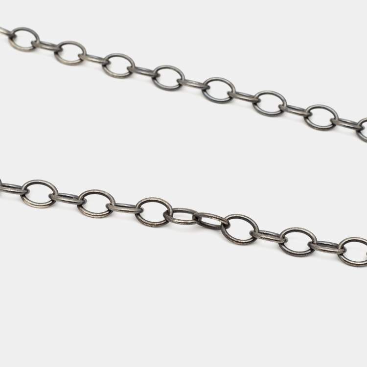 Pre Owned Bottega Veneta Woven Ball Enamel Sterling Silver Pendant Necklace