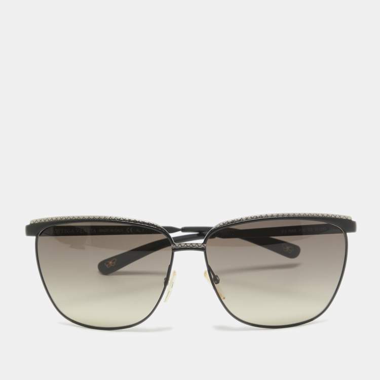 Pre Owned Bottega Veneta Black Gradient Frame BV 168/S Square Sunglasses