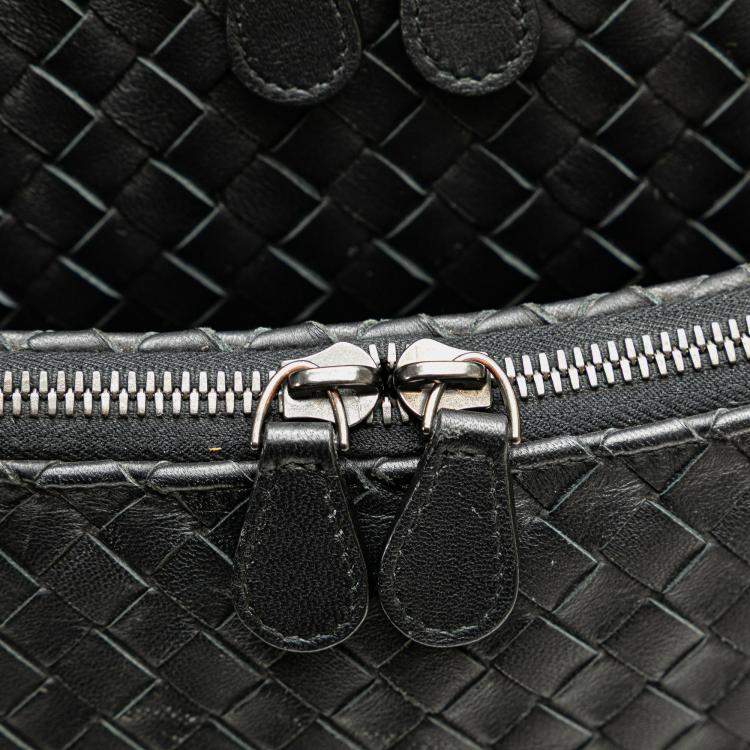 Pre Owned Bottega Veneta Black Nappa Intrecciato Business Bag