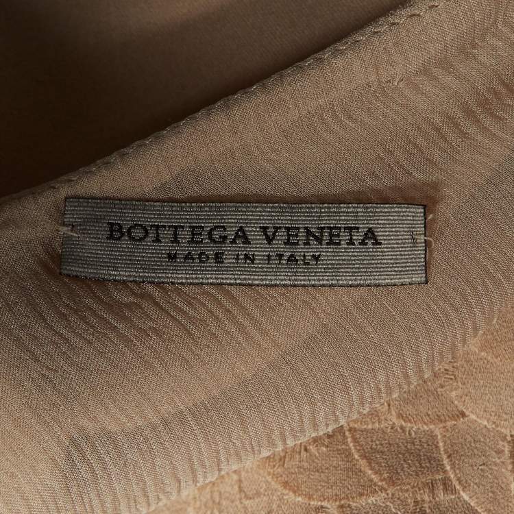 Pre Owned Bottega Veneta Beige Silk Front Tie-Up Top S