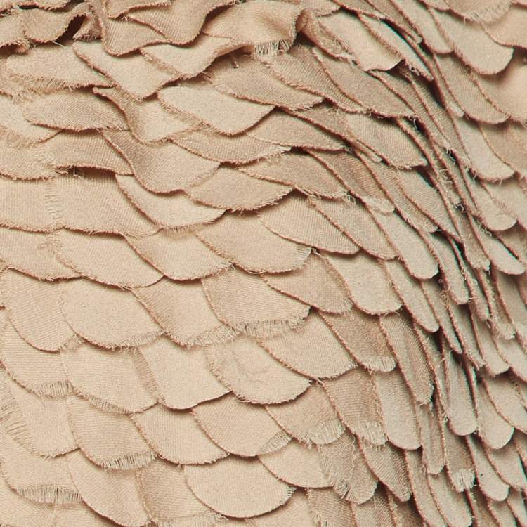 Pre Owned Bottega Veneta Beige Silk Front Tie-Up Top S